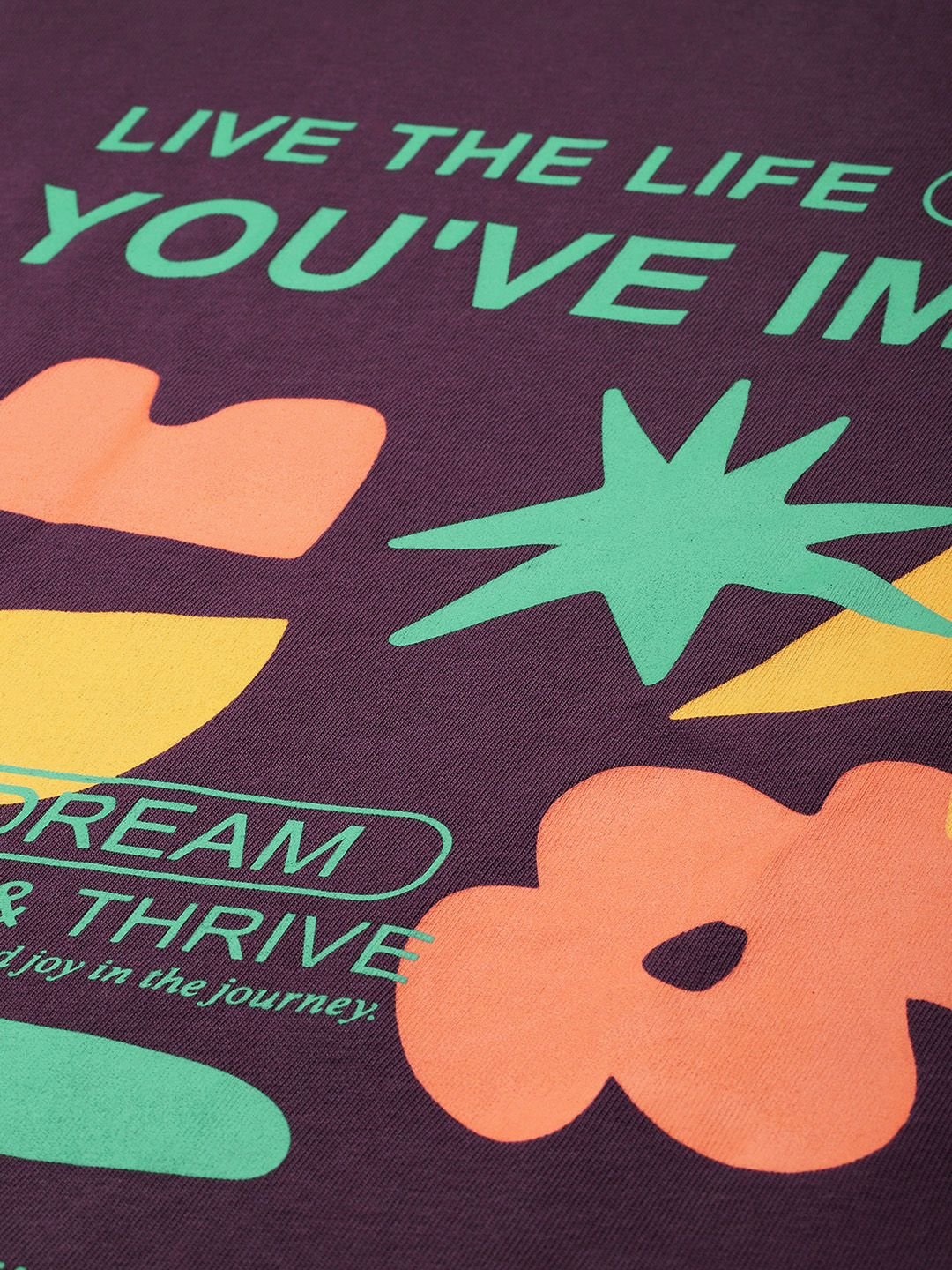 Mast & Harbour Oversized Fit Graphic Printed Drop-Shoulder Sleeves Cotton T-shirt - Image 2