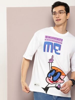 Dexter by Kook N Keech Men Printed Drop-Shoulder Sleeves Pure Cotton T-shirt