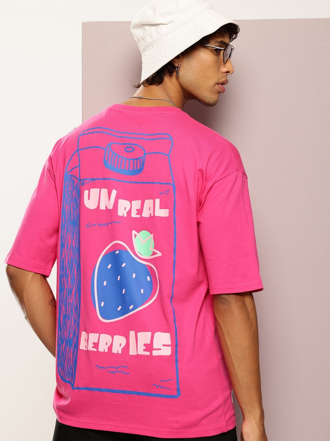 Kook N Keech Men Printed Drop-Shoulder Sleeves Oversized Pure Cotton T-shirt - Image 2