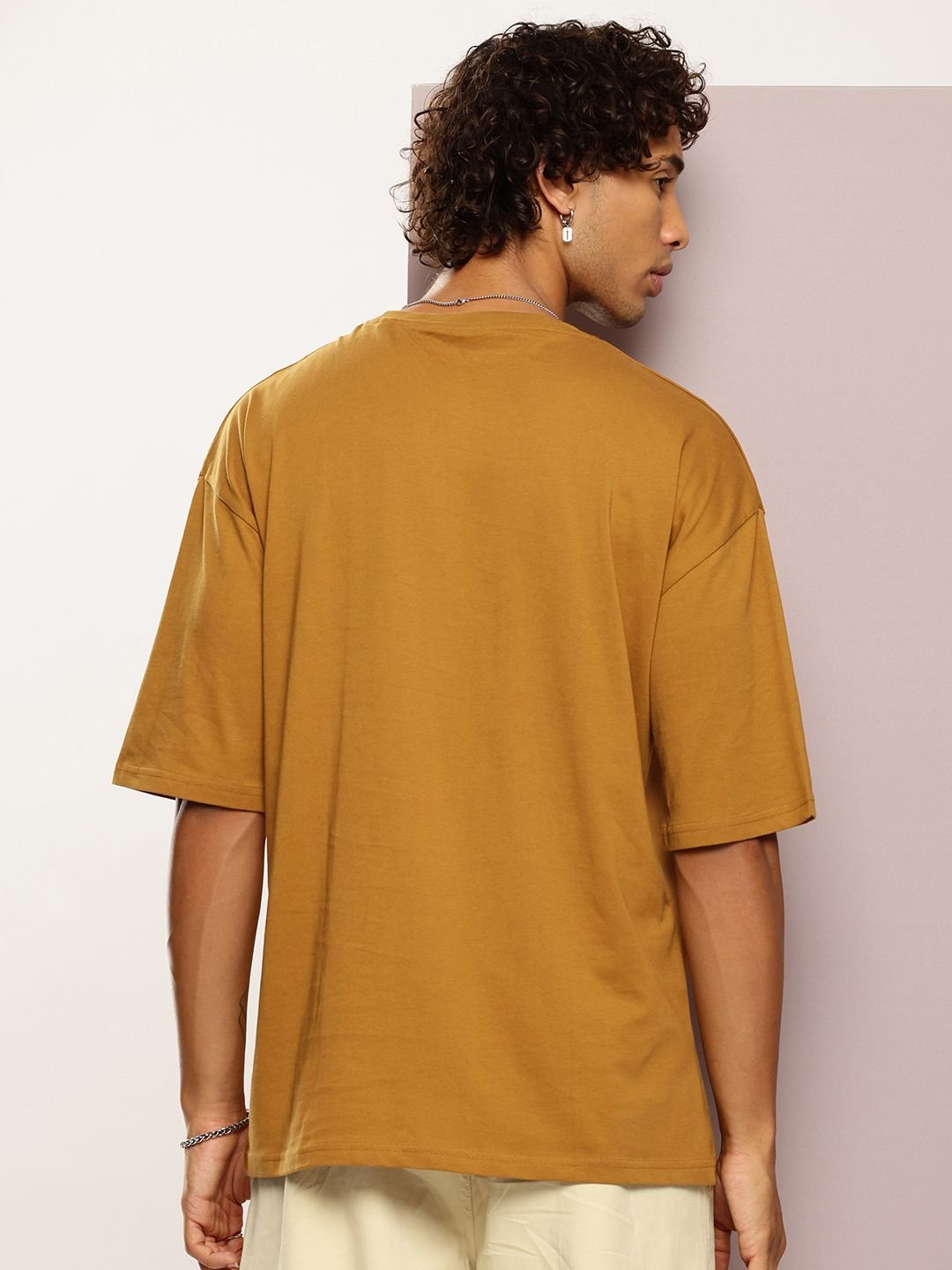 Kook N Keech Men Printed Drop-Shoulder Sleeves Oversized Pure Cotton T-shirt - Image 3