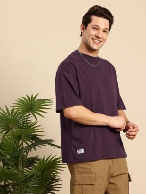 Mast & Harbour Oversized Fit Graphic Printed Drop-Shoulder Sleeves Cotton T-shirt