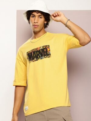 Kook N Keech Men Printed Drop-Shoulder Sleeves Oversized Pure Cotton T-shirt