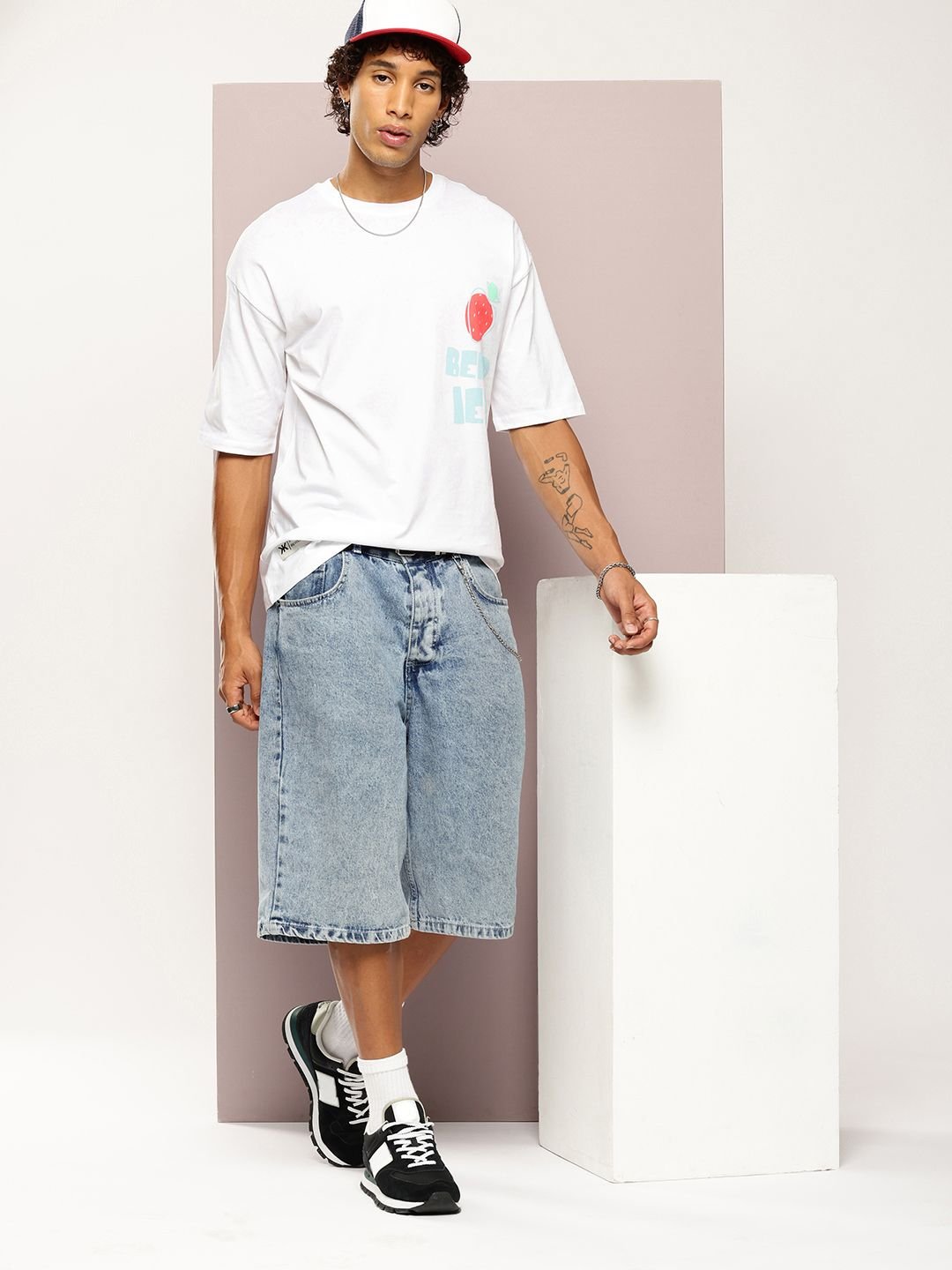 Kook N Keech Men Graphic Printed Drop-Shoulder Sleeves Oversized Pure Cotton T-shirt - Image 3