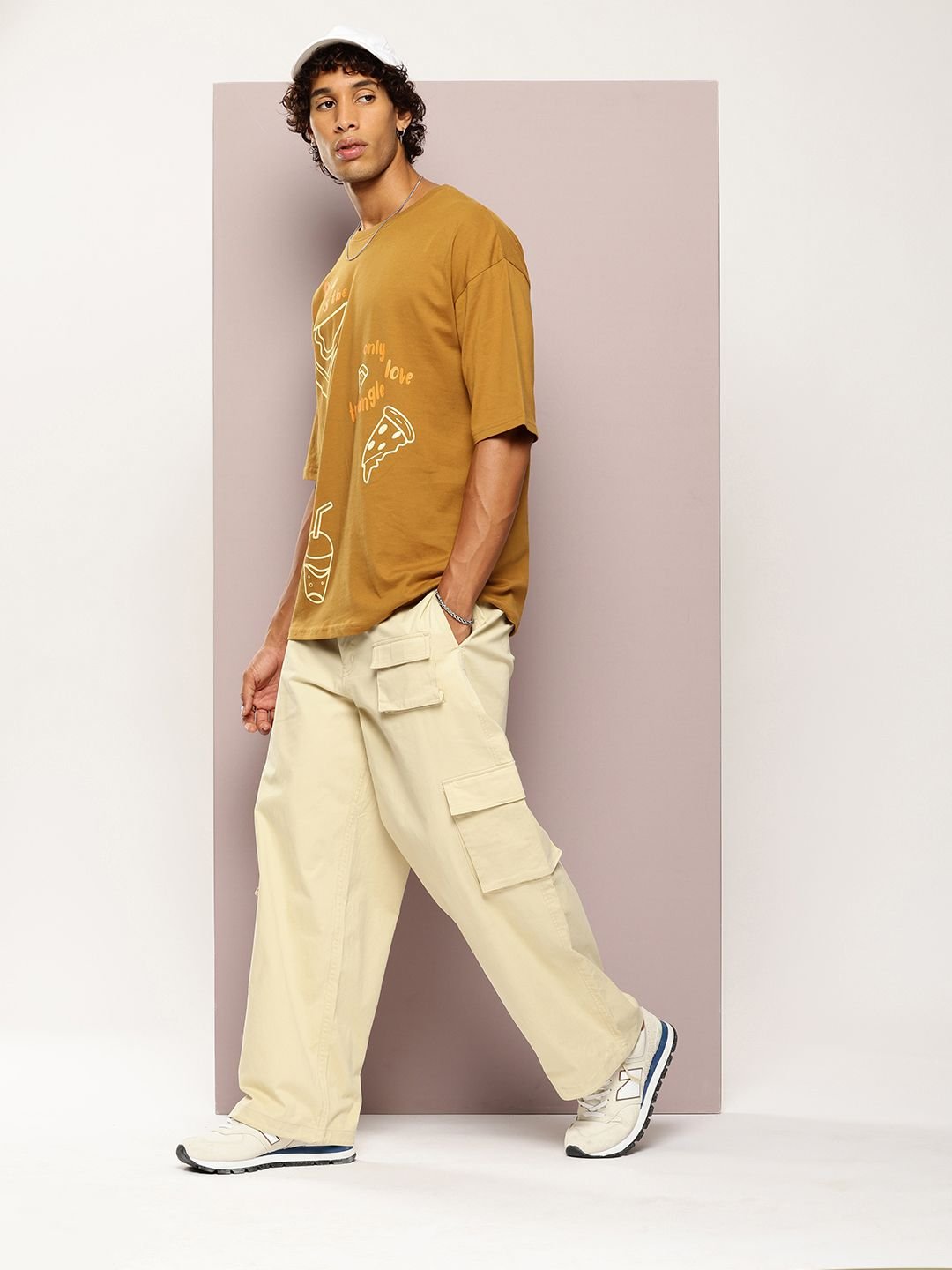 Kook N Keech Men Printed Drop-Shoulder Sleeves Oversized Pure Cotton T-shirt - Image 4