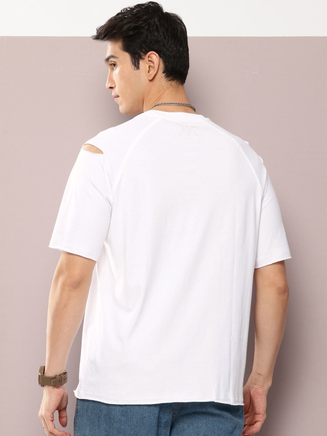 Kook N Keech Oversized Fit Distressed Pure Cotton T-shirt - Image 3