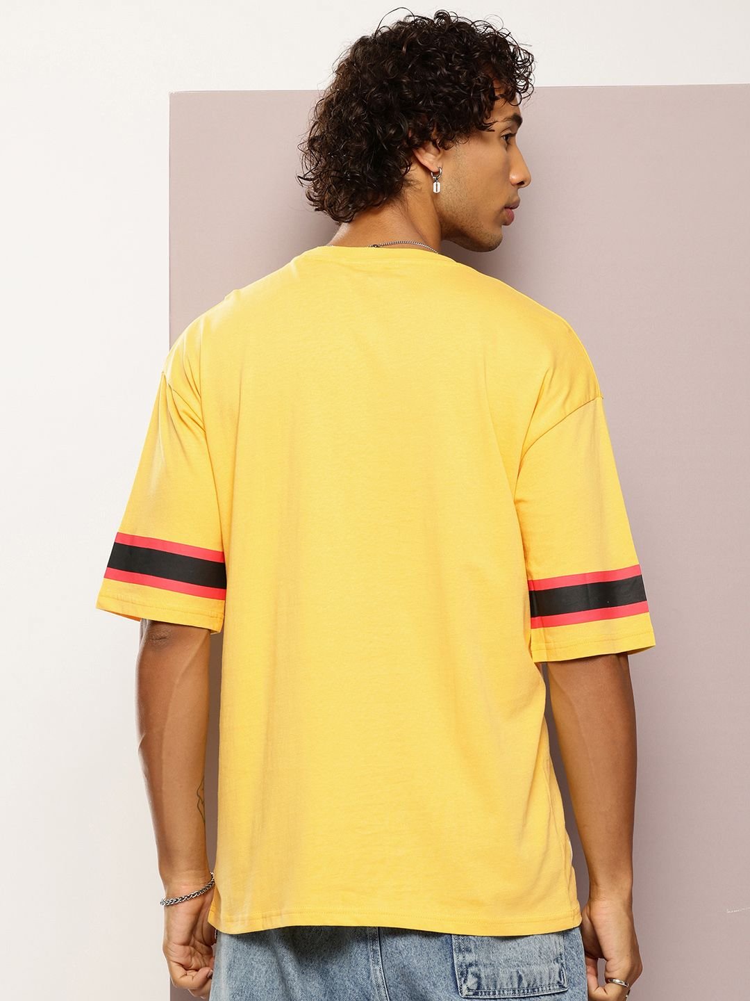 Kook N Keech Men Mickey Mouse Printed Drop-Shoulder Sleeves Oversized Pure Cotton T-shirt - Image 4