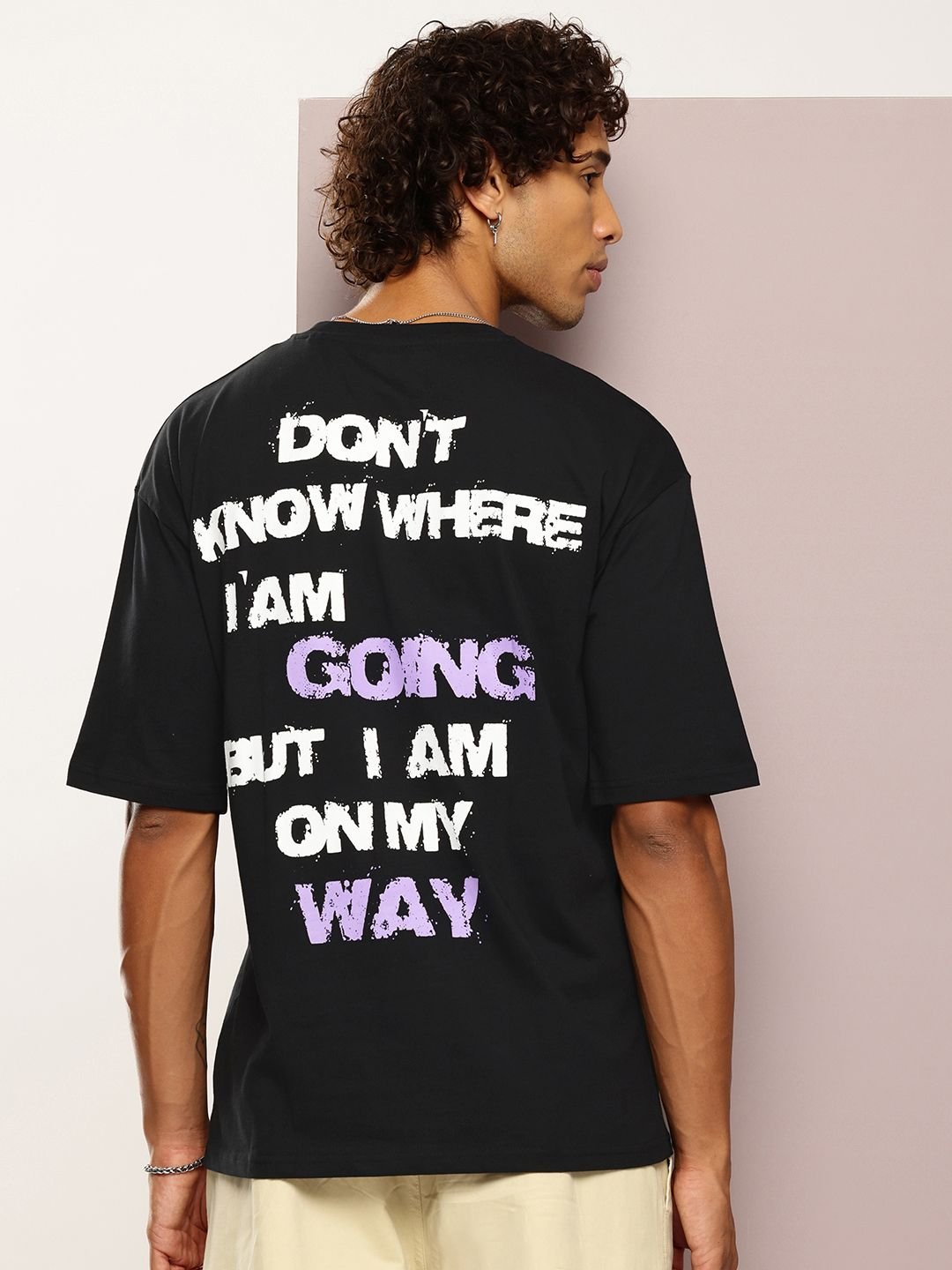 Kook N Keech Men Typography Printed Drop-Shoulder Sleeves Oversized Pure Cotton T-shirt - Image 5