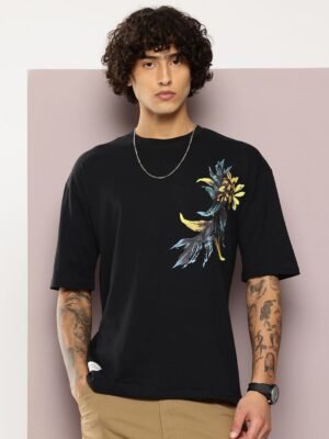 Kook N Keech Graphic Printed Drop-Shoulder Sleeves Pure Cotton Oversized T-shirt
