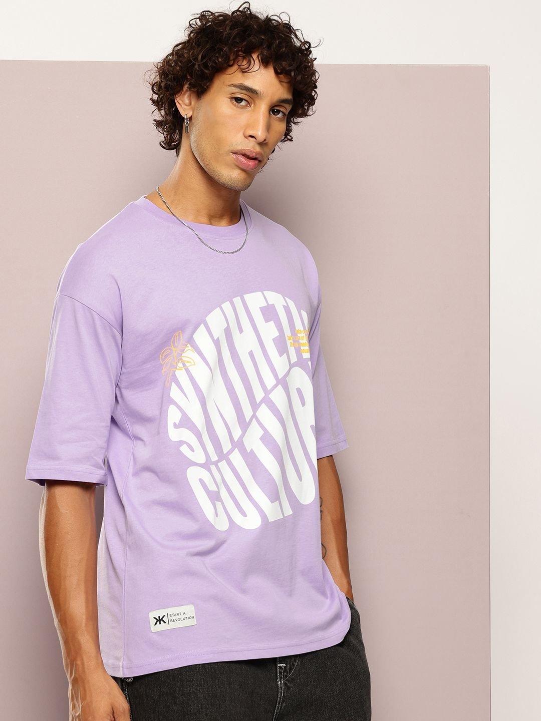 Kook N Keech Men Typography Printed Drop-Shoulder Sleeves Oversized Pure Cotton T-shirt - Image 5