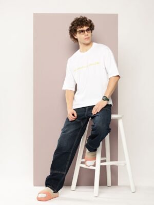 Kook N Keech Harry Potter Men Printed Drop-Shoulder Sleeves Oversized Pure Cotton T-shirt