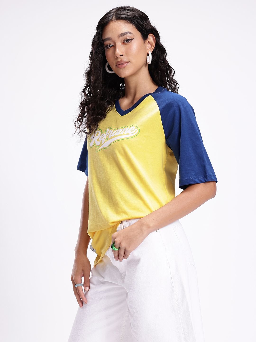 Kook N Keech Disney Colourblocked Typography Printed Pure Cotton Oversized T-shirt - Image 4