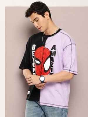 Kook N Keech Marvel Printed Drop-Shoulder Sleeves Oversized Pure Cotton T-shirt