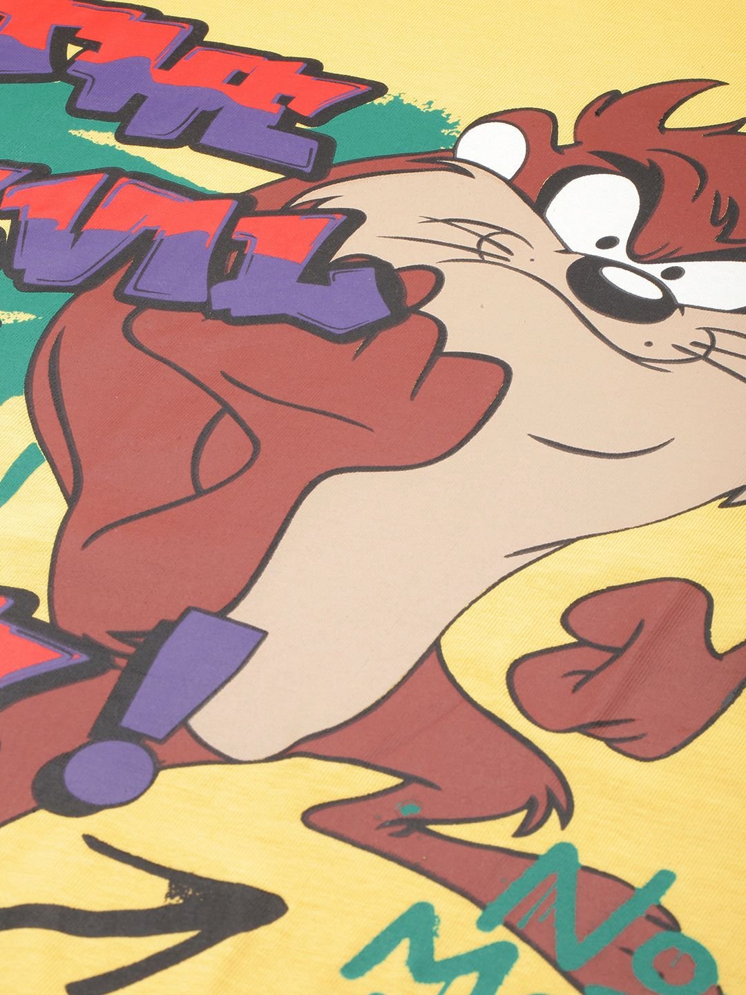 Kook N Keech Men Looney Tunes Printed Drop-Shoulder Sleeves Oversized Pure Cotton T-shirt - Image 6