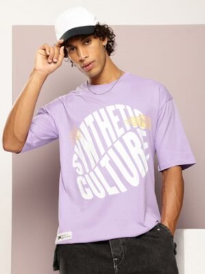 Kook N Keech Men Typography Printed Drop-Shoulder Sleeves Oversized Pure Cotton T-shirt