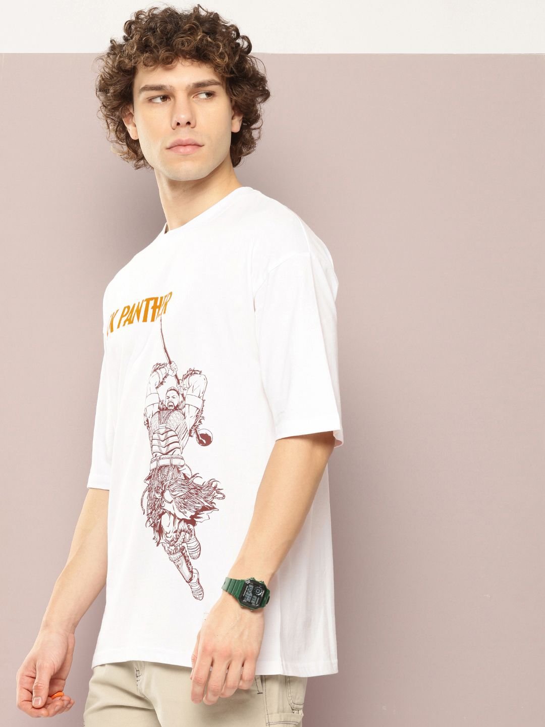 Kook N Keech Marvel Men Black Panther Printed Oversized Pure Cotton T-shirt - Image 6