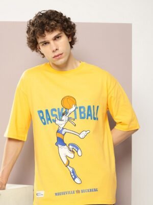 Kook N Keech Disney Men Goofy Printed Oversized Pure Cotton T-shirt