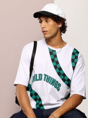 Kook N Keech Men Graphic Printed Drop-Shoulder Sleeves Oversized Pure Cotton T-shirt