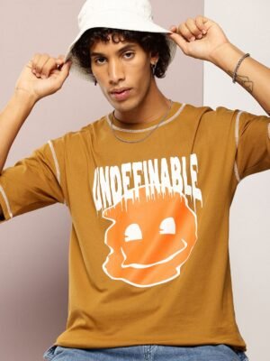 Kook N Keech Men Graphic Printed Drop-Shoulder Sleeves Oversized Pure Cotton T-shirt