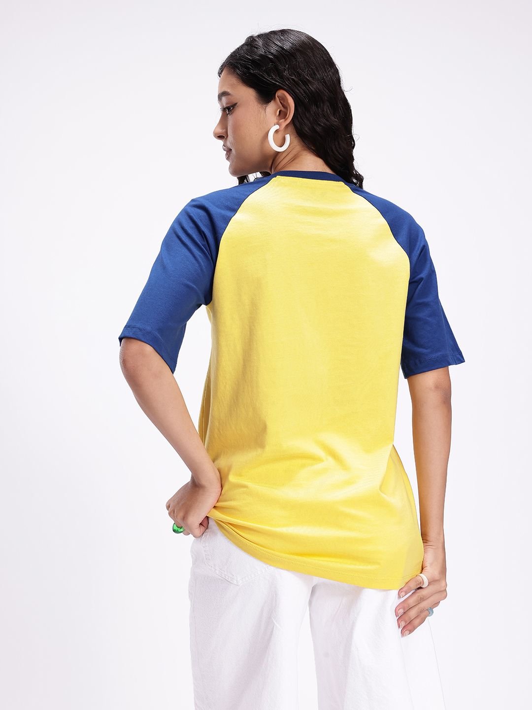 Kook N Keech Disney Colourblocked Typography Printed Pure Cotton Oversized T-shirt - Image 5