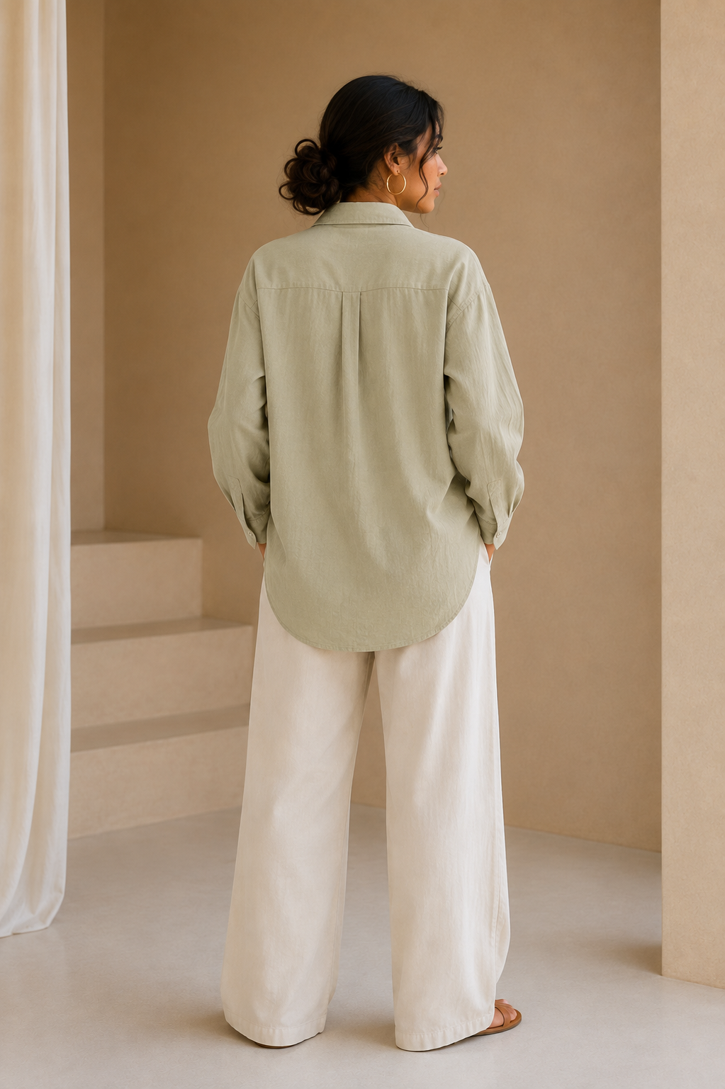 Sage Ease Oversized Shirt - Image 2