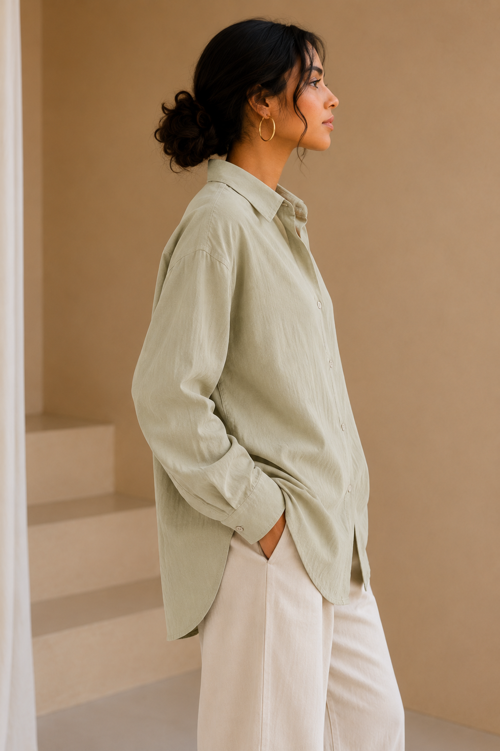 Sage Ease Oversized Shirt - Image 4